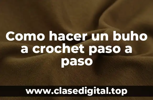 Como hacer un buho a crochet paso a paso
