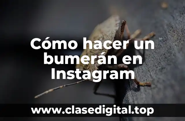 Cómo hacer un bumerán en Instagram