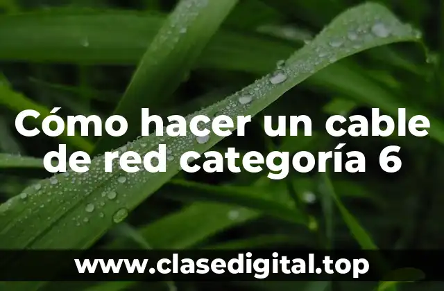 Cómo hacer un cable de red categoría 6