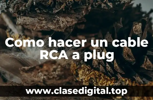 Como hacer un cable RCA a plug
