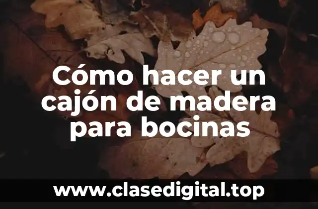 Cómo hacer un cajón de madera para bocinas