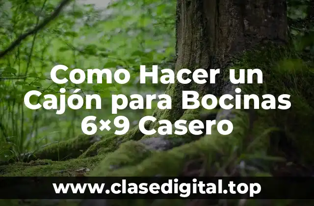 Como Hacer un Cajón para Bocinas 6×9 Casero