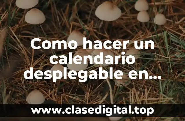 Como hacer un calendario desplegable en Excel
