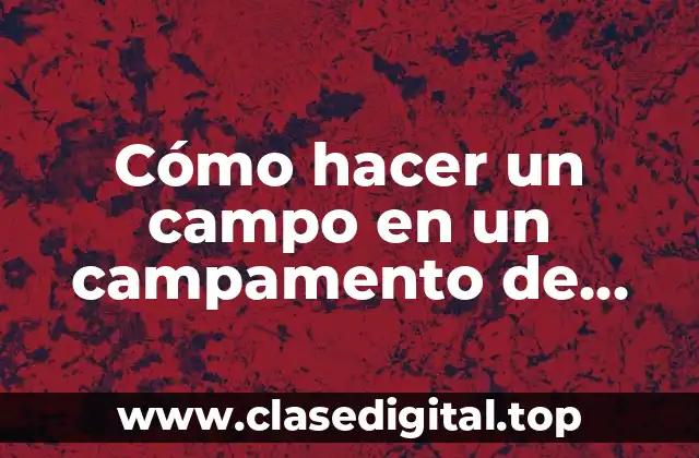 Cómo hacer un campo en un campamento de verano