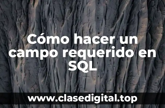 Cómo hacer un campo requerido en SQL