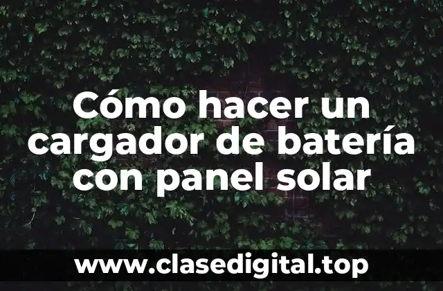 Cómo hacer un cargador de batería con panel solar