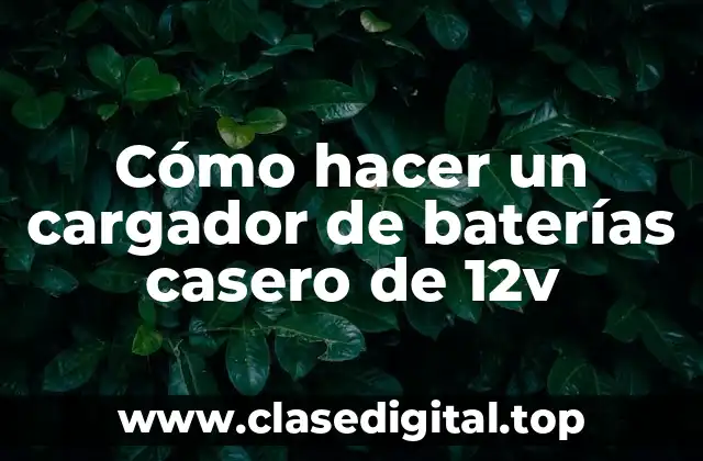 Cómo hacer un cargador de baterías casero de 12v
