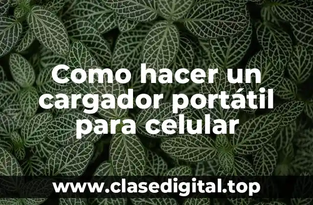 Como hacer un cargador portátil para celular