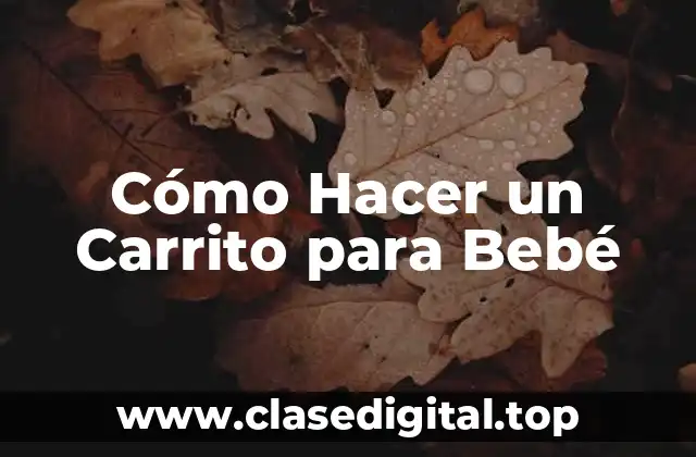 Cómo Hacer un Carrito para Bebé