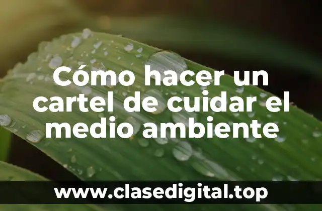 Cómo hacer un cartel de cuidar el medio ambiente