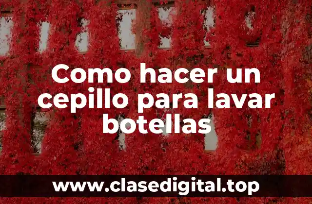 Como hacer un cepillo para lavar botellas