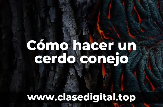 Cómo hacer un cerdo conejo