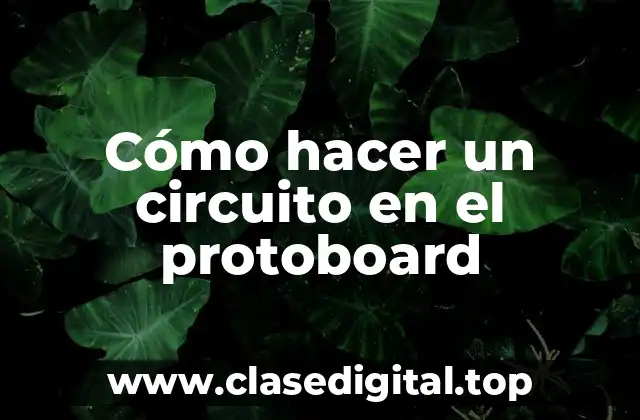Cómo hacer un circuito en el protoboard