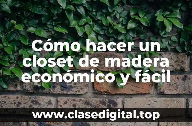 Cómo hacer un closet de madera económico y fácil