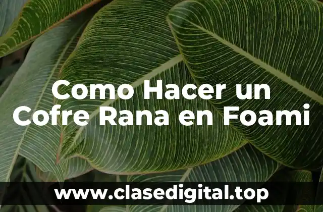 Como Hacer un Cofre Rana en Foami
