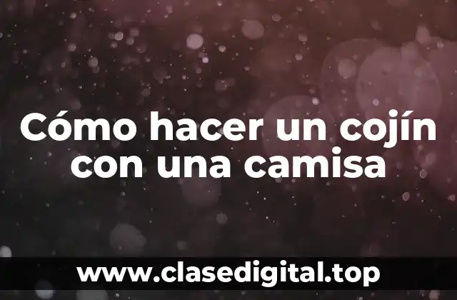 Cómo hacer un cojín con una camisa