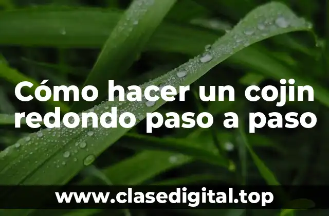 Cómo hacer un cojin redondo paso a paso