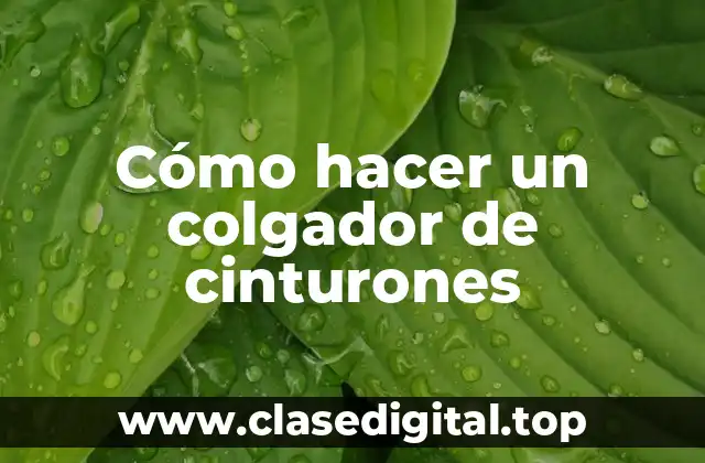 Cómo hacer un colgador de cinturones