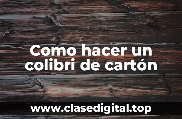 ¿Qué es un colibri de cartón?