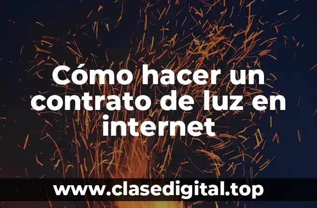 Cómo hacer un contrato de luz en internet