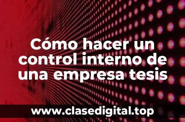 Cómo hacer un control interno de una empresa tesis
