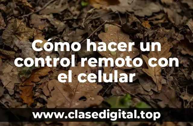Cómo hacer un control remoto con el celular