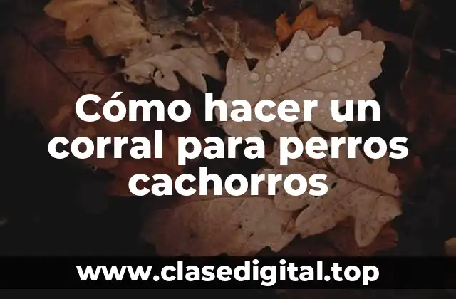 Cómo hacer un corral para perros cachorros