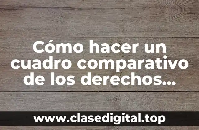 Cómo hacer un cuadro comparativo de los derechos humanos