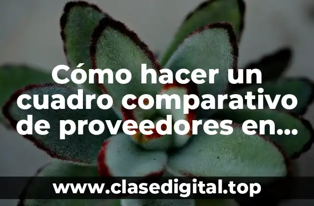 Cómo hacer un cuadro comparativo de proveedores en Excel