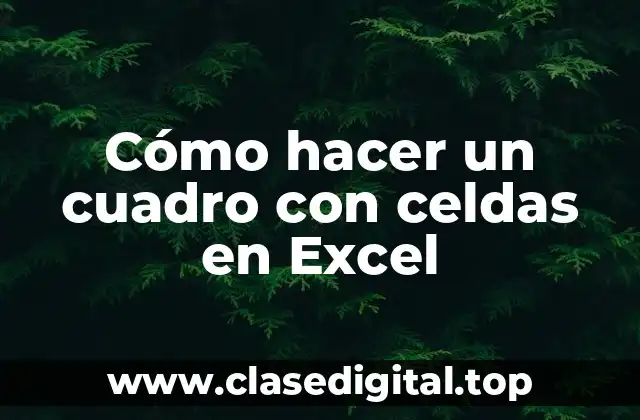 Cómo hacer un cuadro con celdas en Excel