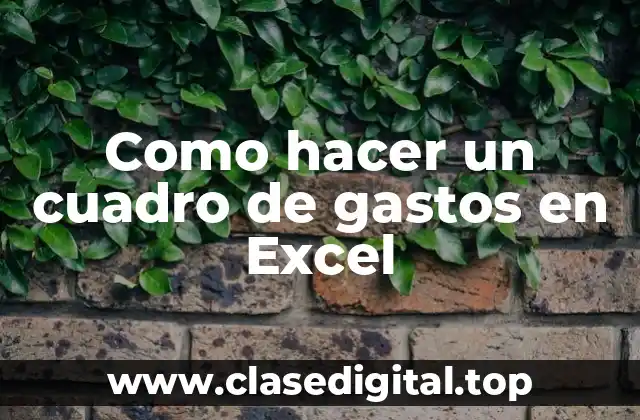 Como hacer un cuadro de gastos en Excel