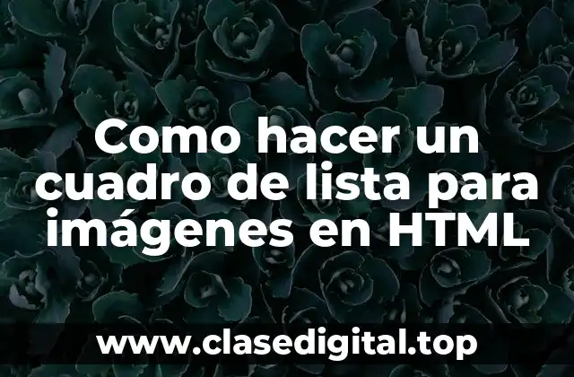 Como hacer un cuadro de lista para imágenes en HTML