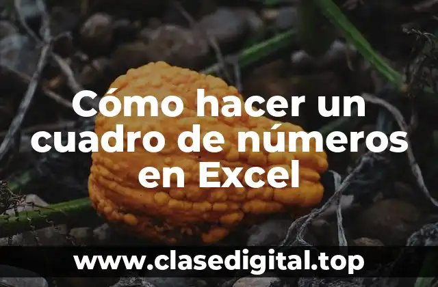 Cómo hacer un cuadro de números en Excel