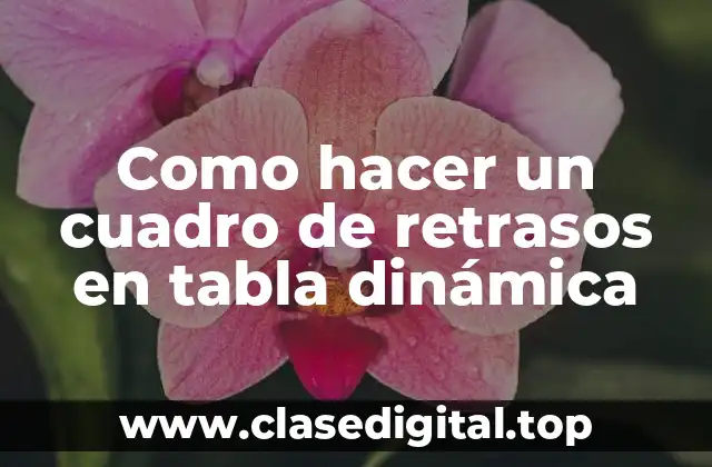 Como hacer un cuadro de retrasos en tabla dinámica