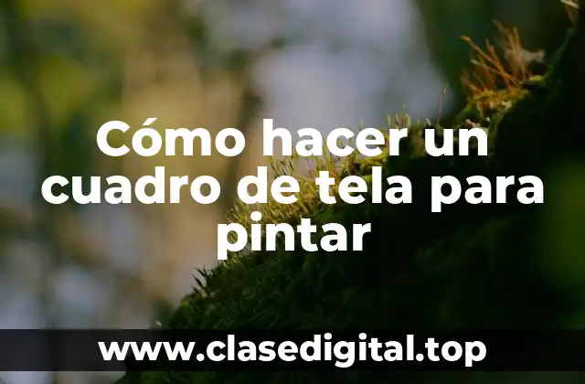 ¿Qué es un cuadro de tela para pintar?