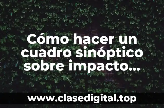 Cómo hacer un cuadro sinóptico sobre impacto familiar y social