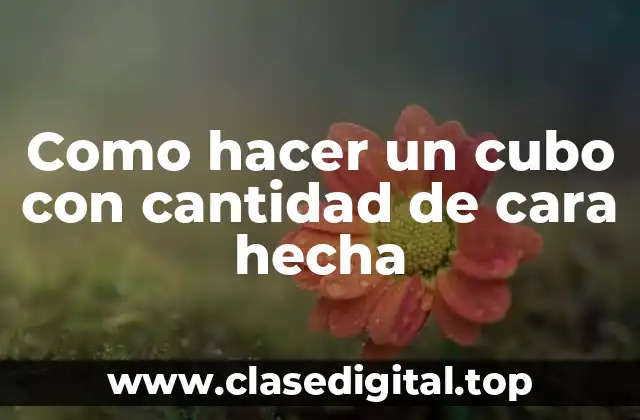 Como hacer un cubo con cantidad de cara hecha