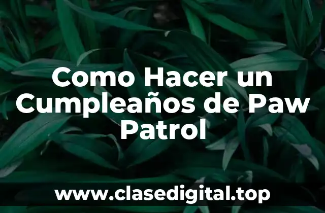 Como Hacer un Cumpleaños de Paw Patrol