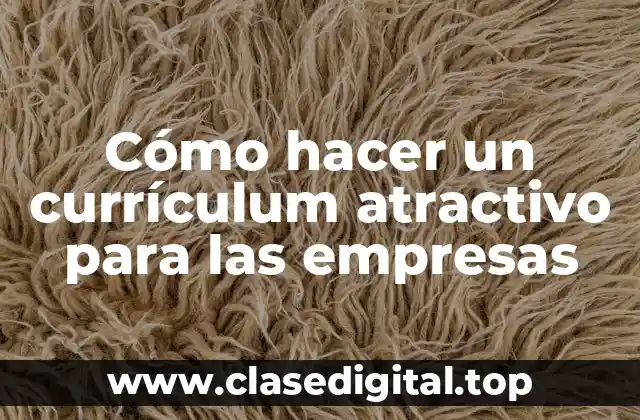 Cómo hacer un currículum atractivo para las empresas