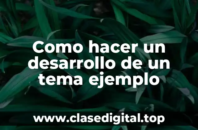 Como hacer un desarrollo de un tema ejemplo