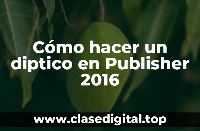¿Qué es un diptico en Publisher 2016?