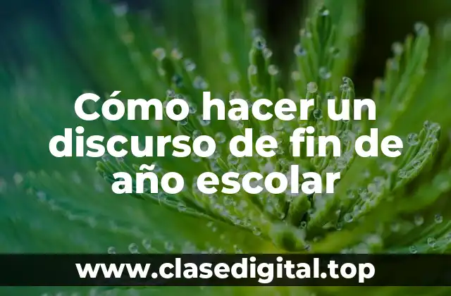 Cómo hacer un discurso de fin de año escolar