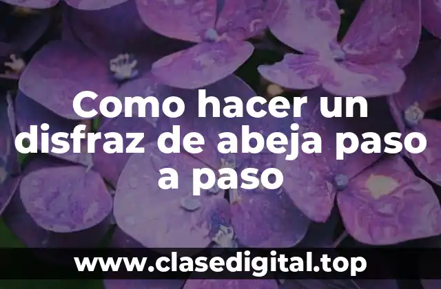 Como hacer un disfraz de abeja paso a paso