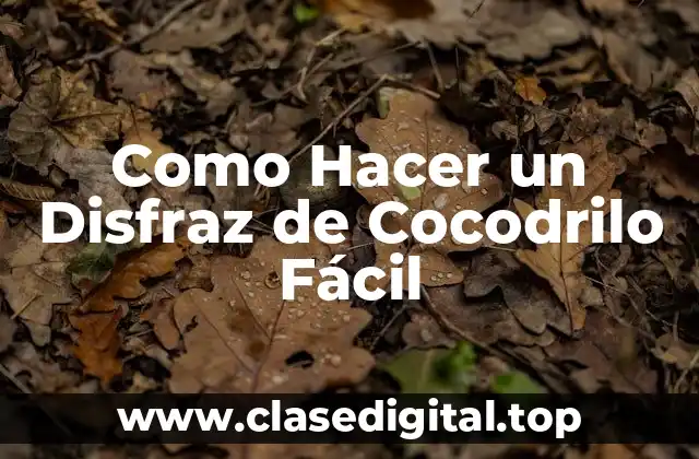 Como Hacer un Disfraz de Cocodrilo Fácil