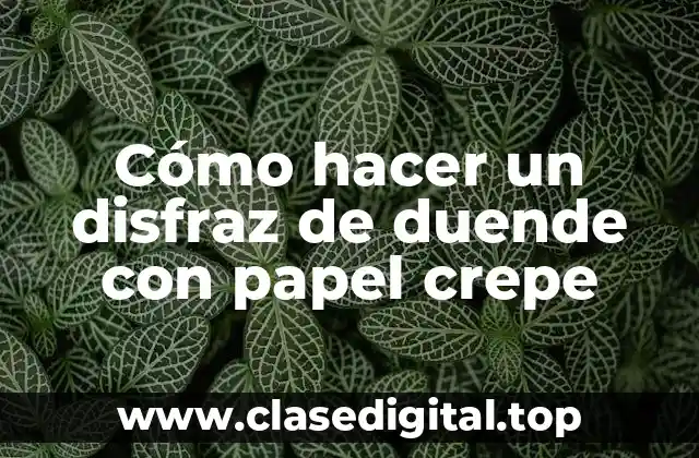 ¿Qué es un disfraz de duende con papel crepe?