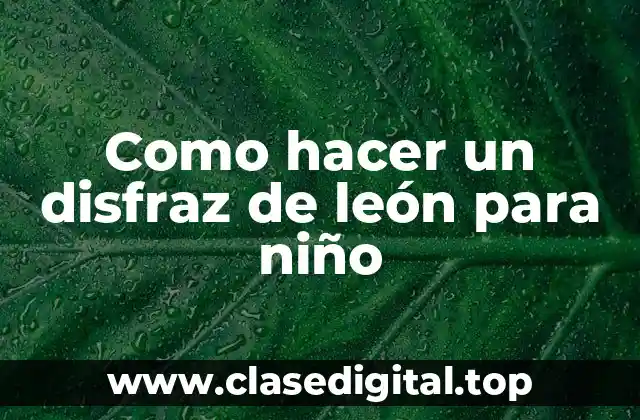 Un disfraz de león para niño es una forma divertida de fomentar la creatividad y la imaginación en los pequeños