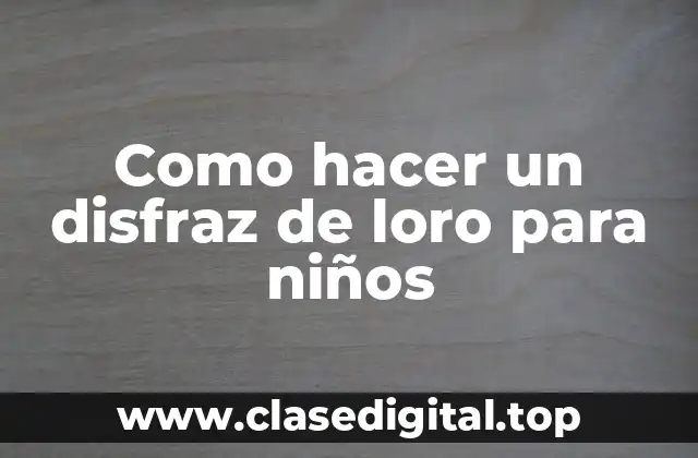 Como hacer un disfraz de loro para niños