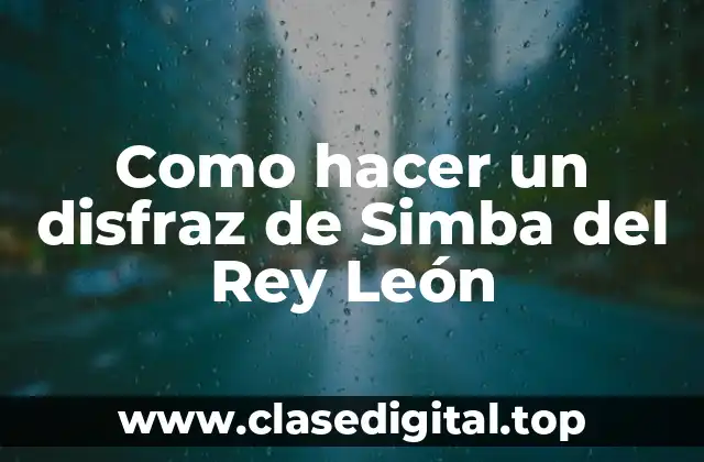 Como hacer un disfraz de Simba del Rey León