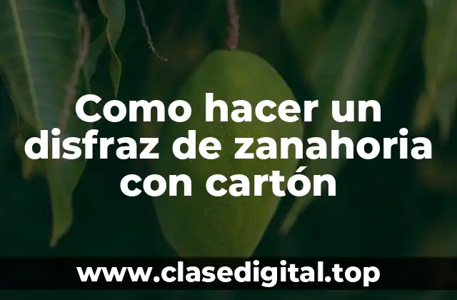 Como hacer un disfraz de zanahoria con cartón