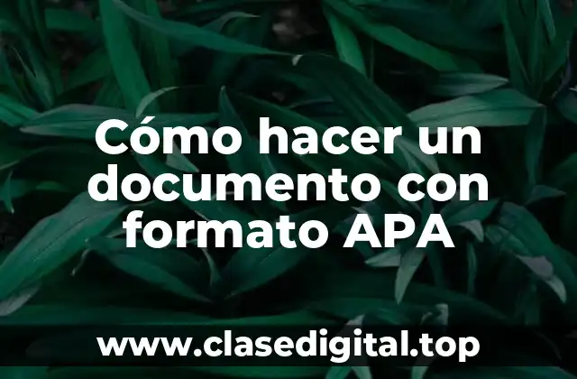 Cómo hacer un documento con formato APA